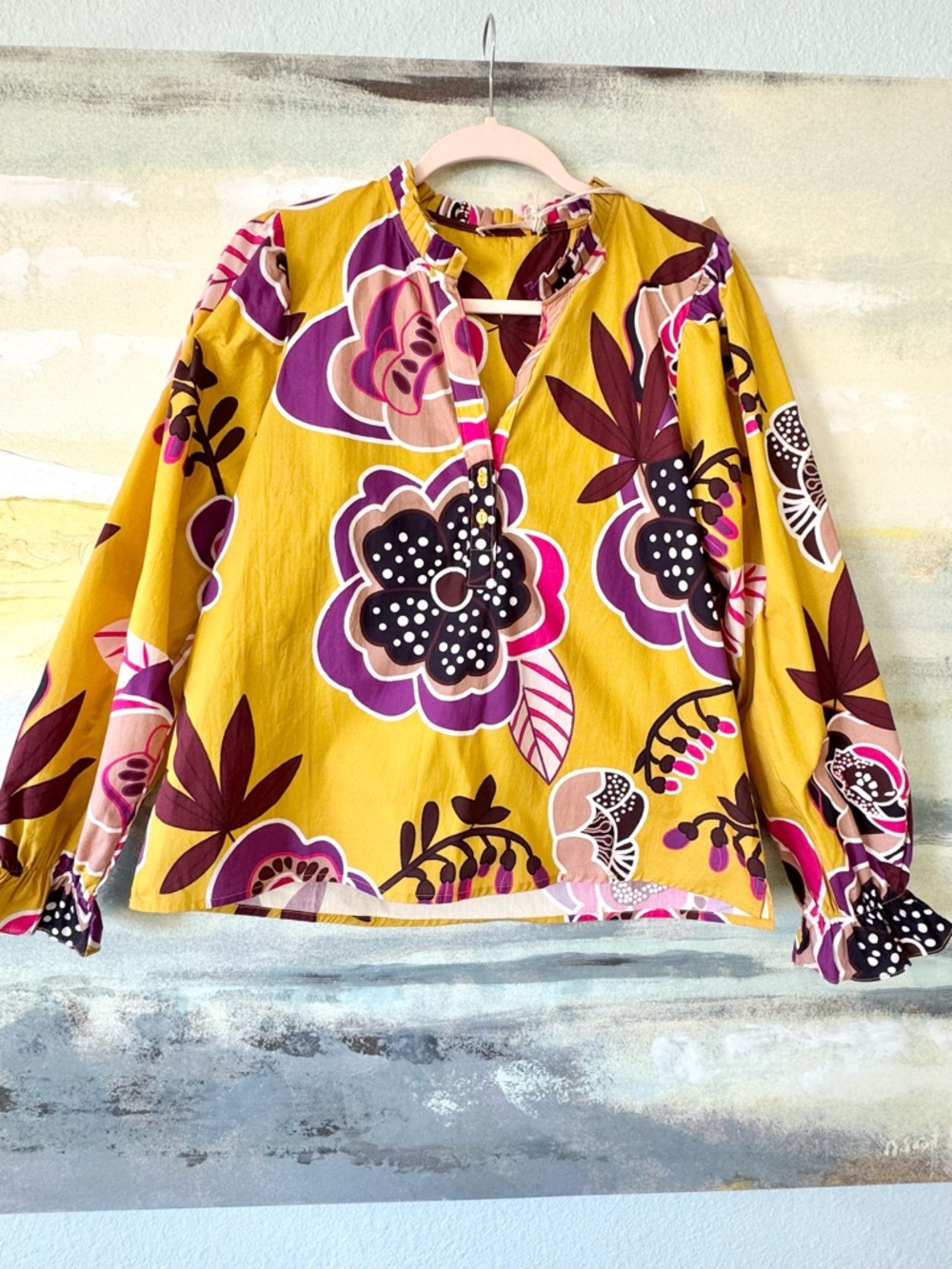 NWT Maude Vivante Golden Bloom Ashley Top L